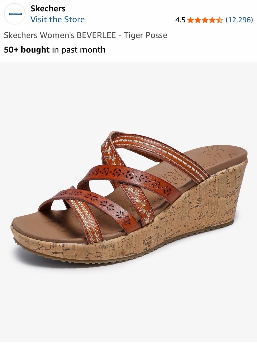 Skechers Brown Multi-Strap Wedge Sandals - Picture 13 of 16